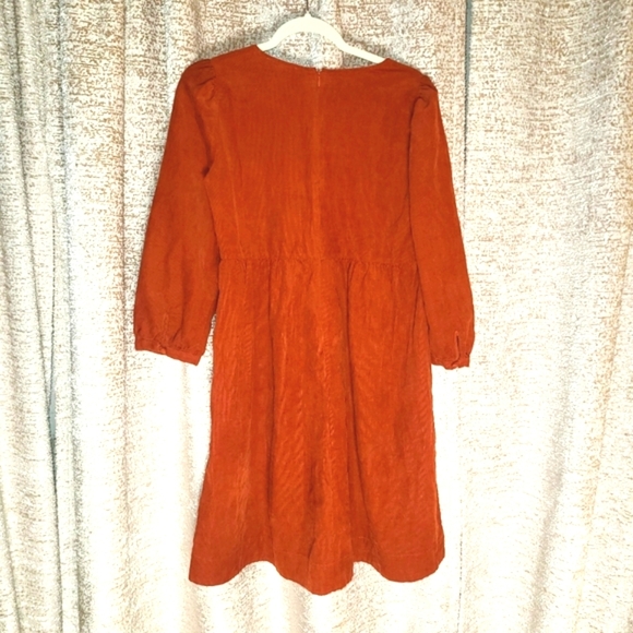 Madewell Orange A-Line Mini Dress with Bishop Sleeves - Picture 5 of 9